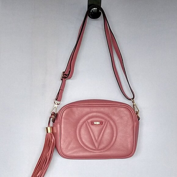 Valentino By Mario Valentino Pink Crossbody Bag 9”W 7”tall 3” wide at bottom - Picture 1 of 6